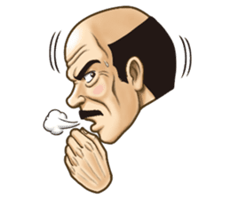 Triple excitement! Bald head trio sticker #2174775