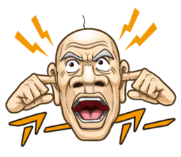 Triple excitement! Bald head trio sticker #2174779