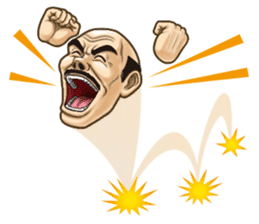 Triple excitement! Bald head trio sticker #2174781