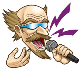 Triple excitement! Bald head trio sticker #2174783