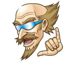 Triple excitement! Bald head trio sticker #2174786