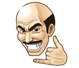 Triple excitement! Bald head trio sticker #2174787