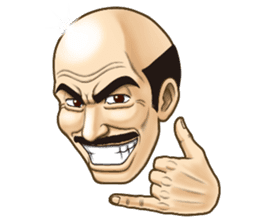 Triple excitement! Bald head trio sticker #2174787