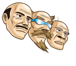 Triple excitement! Bald head trio sticker #2174788