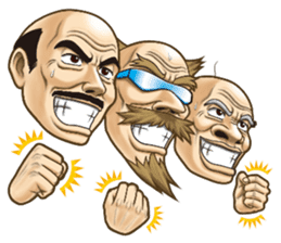 Triple excitement! Bald head trio sticker #2174789
