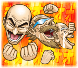 Triple excitement! Bald head trio sticker #2174791