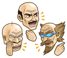Triple excitement! Bald head trio sticker #2174792