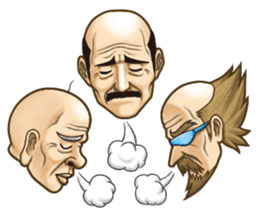 Triple excitement! Bald head trio sticker #2174793