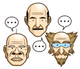 Triple excitement! Bald head trio sticker #2174794