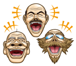 Triple excitement! Bald head trio sticker #2174795
