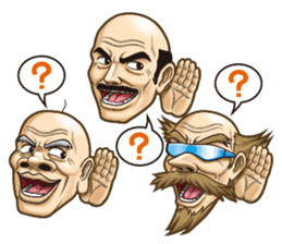 Triple excitement! Bald head trio sticker #2174796