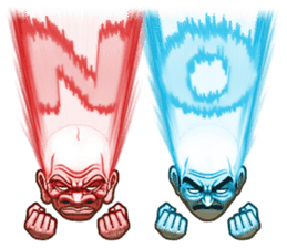 Triple excitement! Bald head trio sticker #2174798