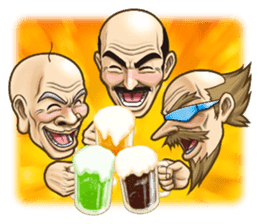 Triple excitement! Bald head trio sticker #2174799