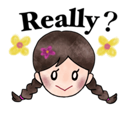 Children of stylish hair sticker #2181646