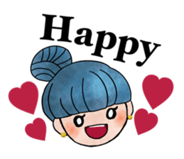 Children of stylish hair sticker #2181649