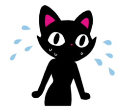 Gesture Black Cat sticker #2183737