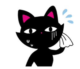 Gesture Black Cat sticker #2183738