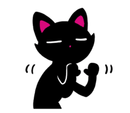 Gesture Black Cat sticker #2183740