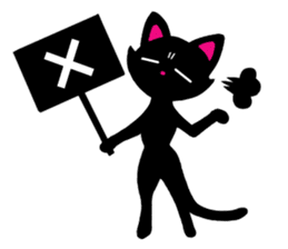 Gesture Black Cat sticker #2183744