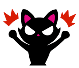 Gesture Black Cat sticker #2183752