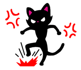 Gesture Black Cat sticker #2183753