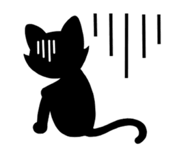 Gesture Black Cat sticker #2183764