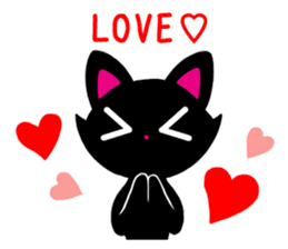 Gesture Black Cat sticker #2183769