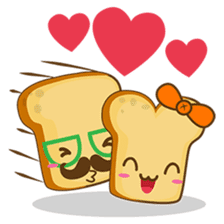 Mr and Mrs Toastee , cute toast sticker sticker #2184657