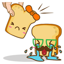 Mr and Mrs Toastee , cute toast sticker sticker #2184658