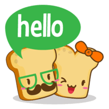 Mr and Mrs Toastee , cute toast sticker sticker #2184659