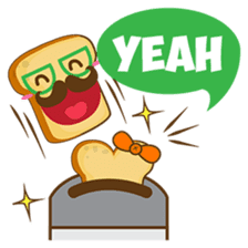 Mr and Mrs Toastee , cute toast sticker sticker #2184663