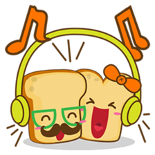 Mr and Mrs Toastee , cute toast sticker sticker #2184664