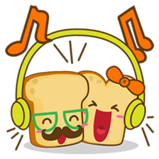 Mr and Mrs Toastee , cute toast sticker sticker #2184664