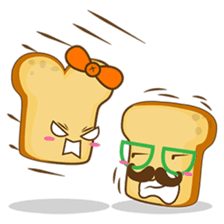 Mr and Mrs Toastee , cute toast sticker sticker #2184668