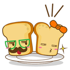 Mr and Mrs Toastee , cute toast sticker sticker #2184674