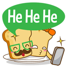 Mr and Mrs Toastee , cute toast sticker sticker #2184676