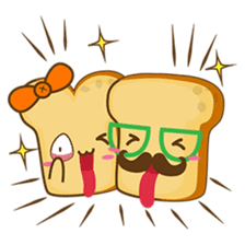 Mr and Mrs Toastee , cute toast sticker sticker #2184682
