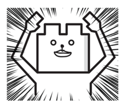 Square white bear sticker #2184780