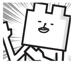 Square white bear sticker #2184811