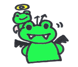 frog place KEROMICHI-AN angel and devil sticker #2186079