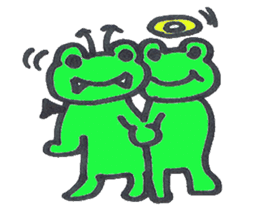 frog place KEROMICHI-AN angel and devil sticker #2186084