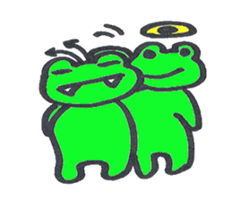 frog place KEROMICHI-AN angel and devil sticker #2186085