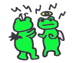 frog place KEROMICHI-AN angel and devil sticker #2186086