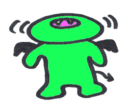 frog place KEROMICHI-AN angel and devil sticker #2186091