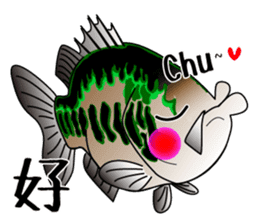 Black bass lure fishing sticker #2189001