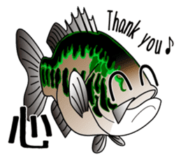 Black bass lure fishing sticker #2189003