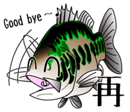 Black bass lure fishing sticker #2189004