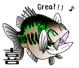 Black bass lure fishing sticker #2189013