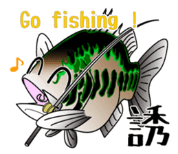 Black bass lure fishing sticker #2189022