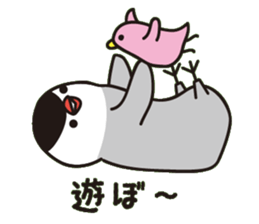 Java sparrow with pink bird sticker #2190041